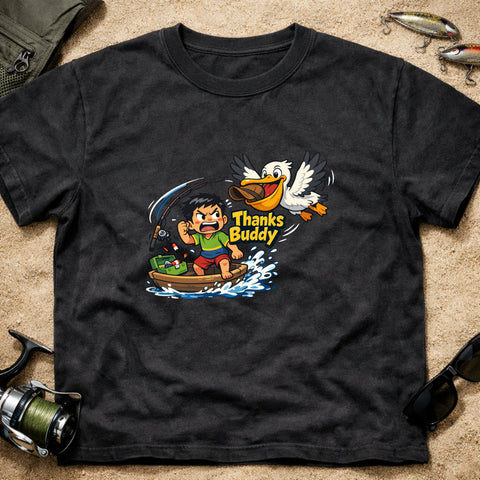 **“Thanks Buddy.” – Funny Pelican Fishing T‑Shirt** | Unisex