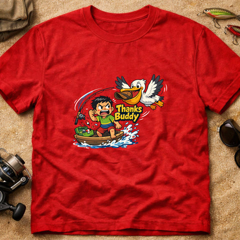 **“Thanks Buddy.” – Funny Pelican Fishing T‑Shirt** | Unisex