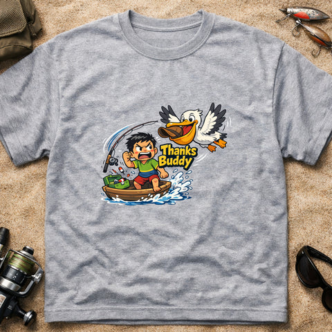 **“Thanks Buddy.” – Funny Pelican Fishing T‑Shirt** | Unisex