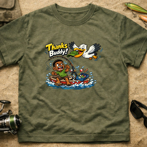 **“Thanks Buddy!” – Funny Pelican Fishing T‑Shirt** | Unisex