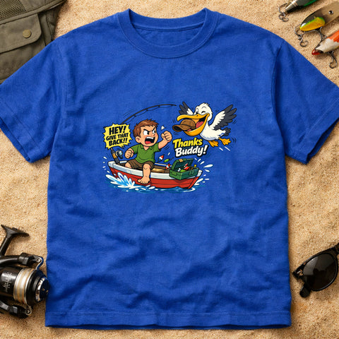**“Thanks Buddy!!” – Funny Pelican Fishing T‑Shirt** | Unisex