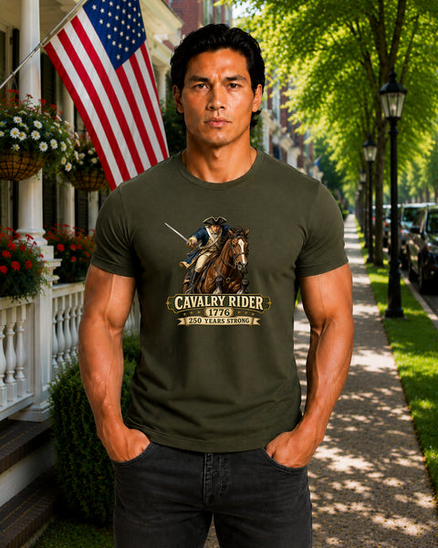 # ⭐ **Cavalry Rider (Brown Horse) – 1776 – 250 Years Strong | Unisex**