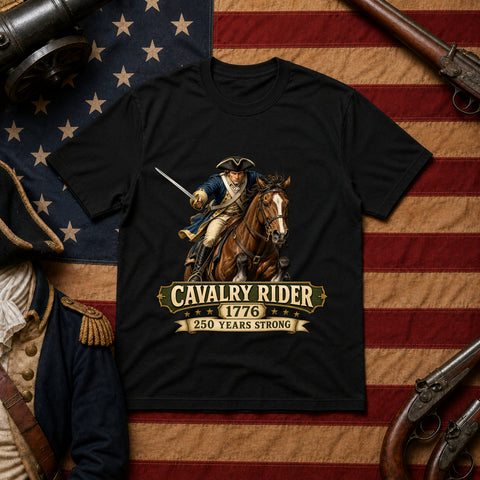 # ⭐ **Cavalry Rider (Brown Horse) – 1776 – 250 Years Strong | Unisex**