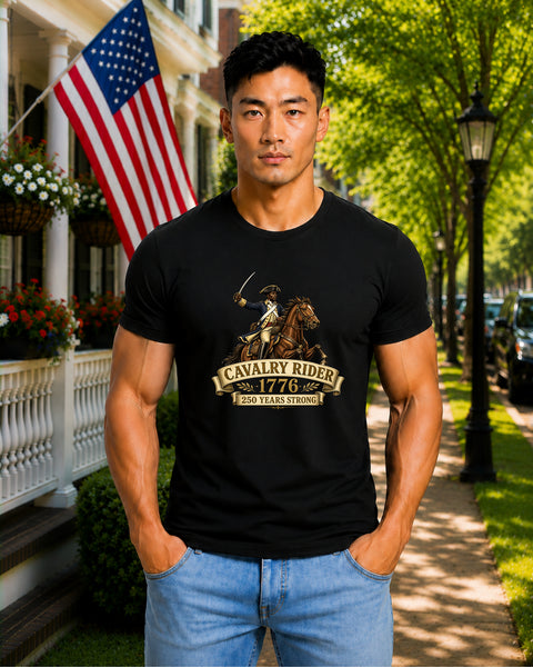 # ⭐ **Cavalry Rider (Brown Horse) – 1776 – 250 Years Strong | Unisex**