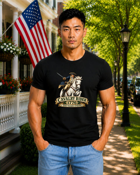 # ⭐ **Cavalry Rider (White Horse) – 1776 – 250 Years Strong | Unisex**