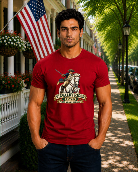 # ⭐ **Cavalry Rider (White Horse) – 1776 – 250 Years Strong | Unisex**