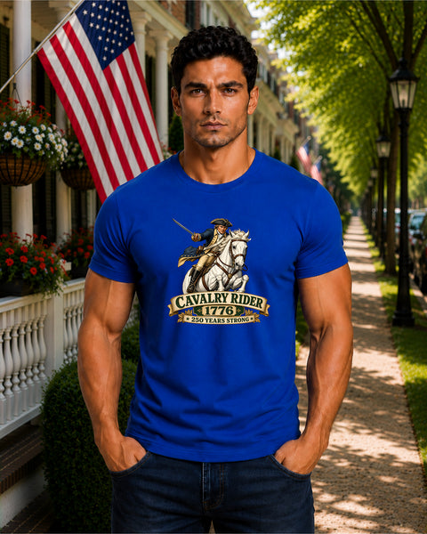 # ⭐ **Cavalry Rider (White Horse) – 1776 – 250 Years Strong | Unisex**