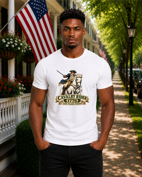 # ⭐ **Cavalry Rider (White Horse) – 1776 – 250 Years Strong | Unisex**