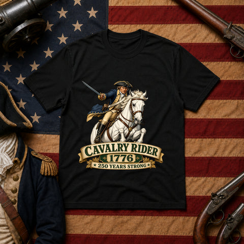 # ⭐ **Cavalry Rider (White Horse) – 1776 – 250 Years Strong | Unisex**