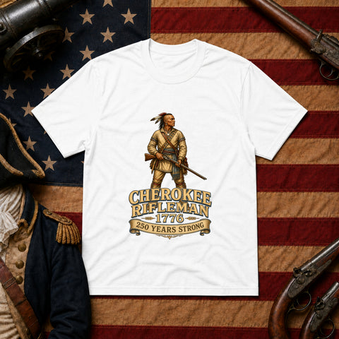 # ⭐ **“Cherokee Rifleman – 1776” – America‑250 Edition | Unisex**