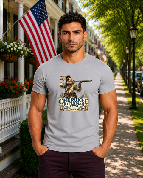 # ⭐ **“Cherokee Rifleman – 1776” – America‑250 Edition | Unisex**