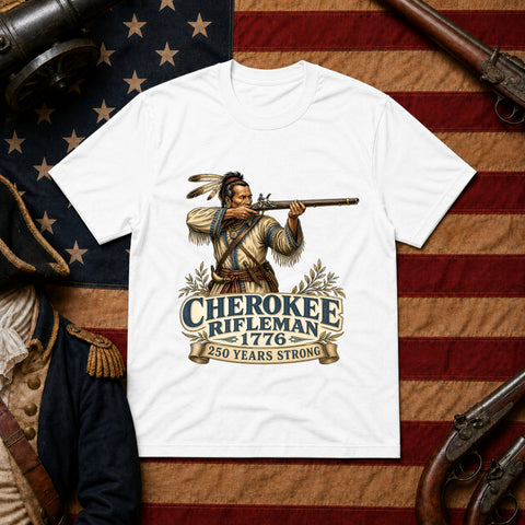 # ⭐ **“Cherokee Rifleman – 1776” – America‑250 Edition | Unisex**