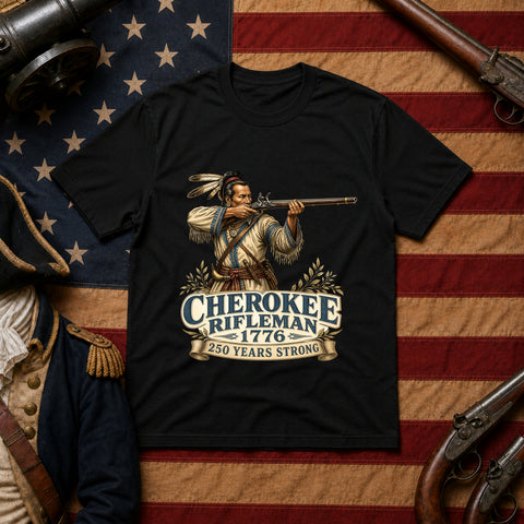 # ⭐ **“Cherokee Rifleman – 1776” – America‑250 Edition | Unisex**