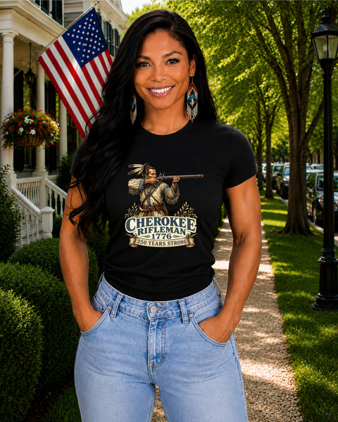 # ⭐ **“Cherokee Rifleman – 1776” – America‑250 Edition | Unisex**