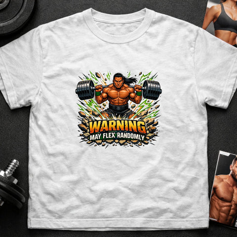 Warning May Flex Randomly – Native American Male Barbell Edition - Laugh Suppy