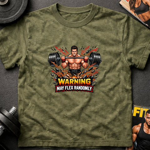 Warning May Flex Randomly – Black Hair Caucasian Male Barbell Edition - Laugh Suppy