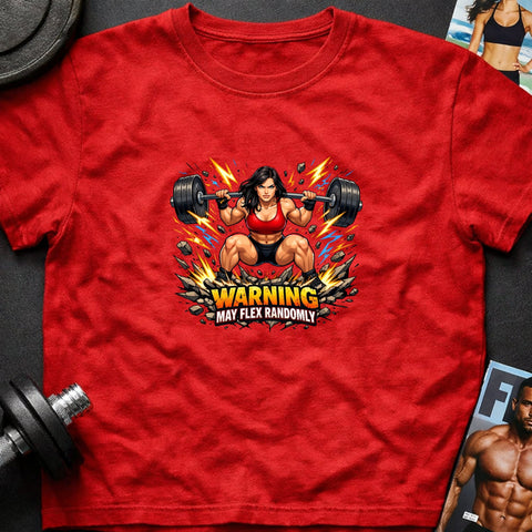 Warning May Flex Randomly – Black Hair Caucasian Female Barbell Edition - Laugh Suppy