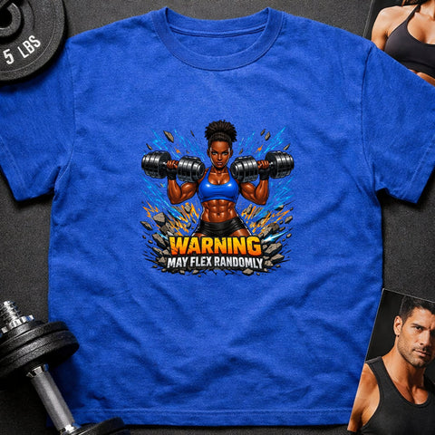 Warning May Flex Randomly – Black Female Dumbbells Edition - Laugh Suppy