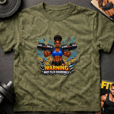 Warning May Flex Randomly – Black Female Dumbbells Edition - Laugh Suppy