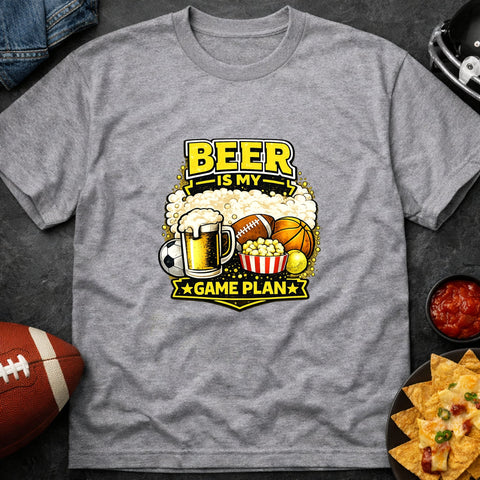 Beer Is My Game Plan – Funny Sports & Beer T-Shirt - Laugh Suppy