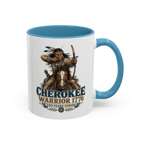 Cherokee Warrior 1776 Coffee Mug — Mounted Warrior Shooting A Bow