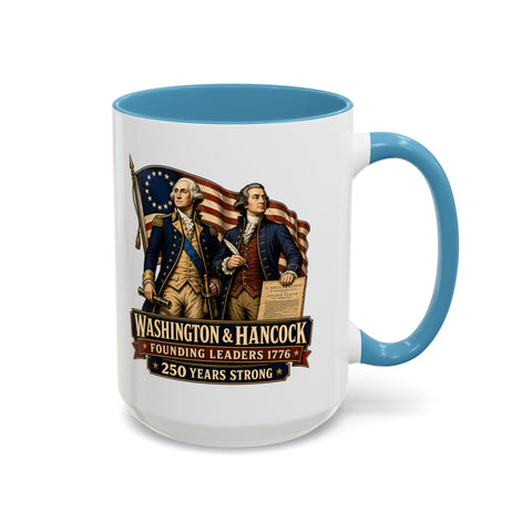 Washington & Hancock Coffee Mug — Founding Leaders 1776