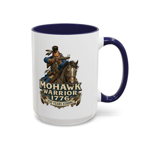 Mohawk Warrior Coffee Mug — 1776 Mounted Warrior Shooting A Musket
