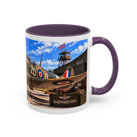 Skeleton Spitfire Pilot Mug – RAF WWII Retro Aviation Coffee Mug – Funny Dark Humor Gift for Pilots - Laugh Supply