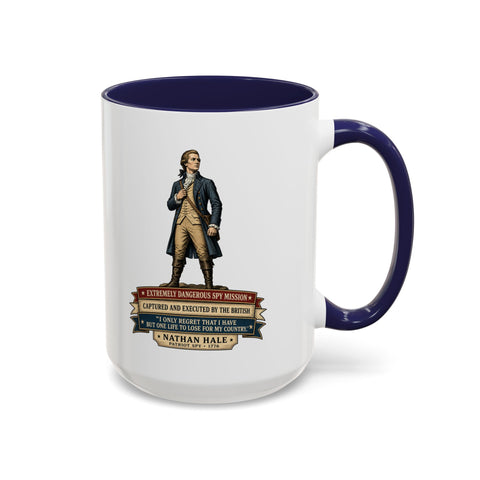 Nathan Hale Historical Coffee Mug — "I Only Regret That I Have But One Life"