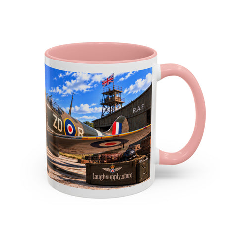 Skeleton Spitfire Pilot Mug – RAF WWII Retro Aviation Coffee Mug – Funny Dark Humor Gift for Pilots - Laugh Supply