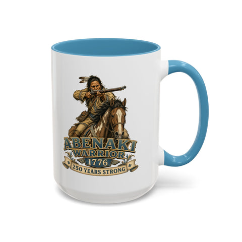 Abenaki Warrior Coffee Mug – 1776 Abenaki Warrior Shooting A Musket