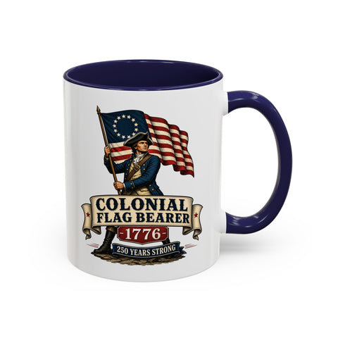 Colonial Flag Bearer 1776 Mug – Patriotic 250th Anniversary Coffee Mug