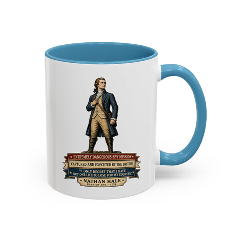 Nathan Hale Historical Coffee Mug — "I Only Regret That I Have But One Life"