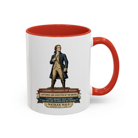 Nathan Hale Historical Coffee Mug — "I Only Regret That I Have But One Life"