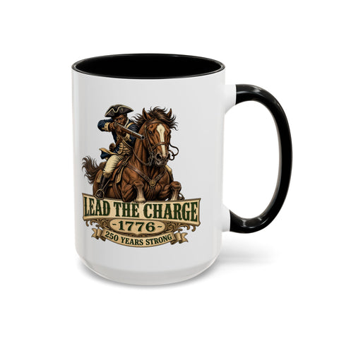 Lead the Charge 1776 Mug (Mounted Edition) — Patriotic Revolutionary War Horseman