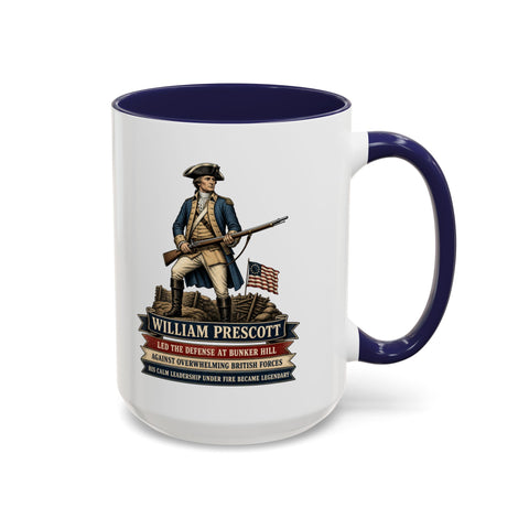 William Prescott Historical Coffee Mug — Revolutionary War Patriot Tribute