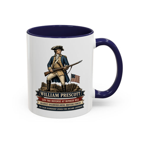 William Prescott Historical Coffee Mug — Revolutionary War Patriot Tribute