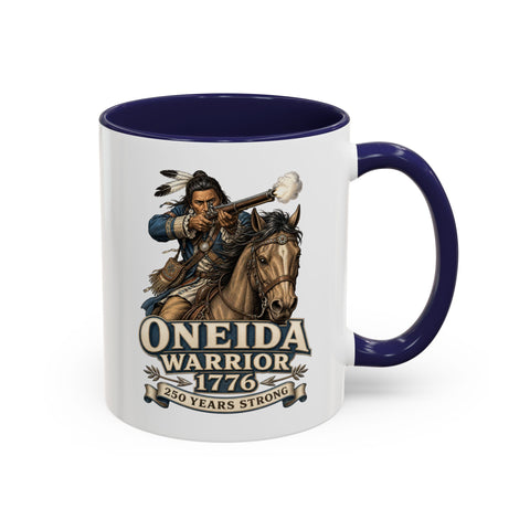 Oneida Warrior Mug - 1776 Mounted Warrior Shooting A Musket