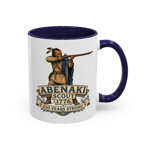 Abenaki Scout 1776 Coffee Mug — Featuring A Skilled Indigenous Scout Aiming A Long Rifle