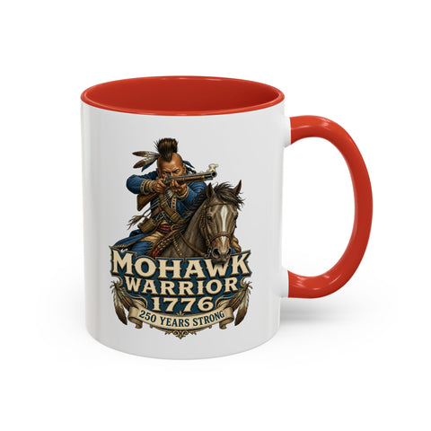 Mohawk Warrior Coffee Mug — 1776 Mounted Warrior Shooting A Musket