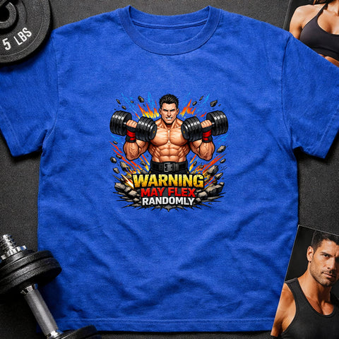 **“Warning May Flex Randomly” – Black Hair Caucasian Male Dumbbells Edition**